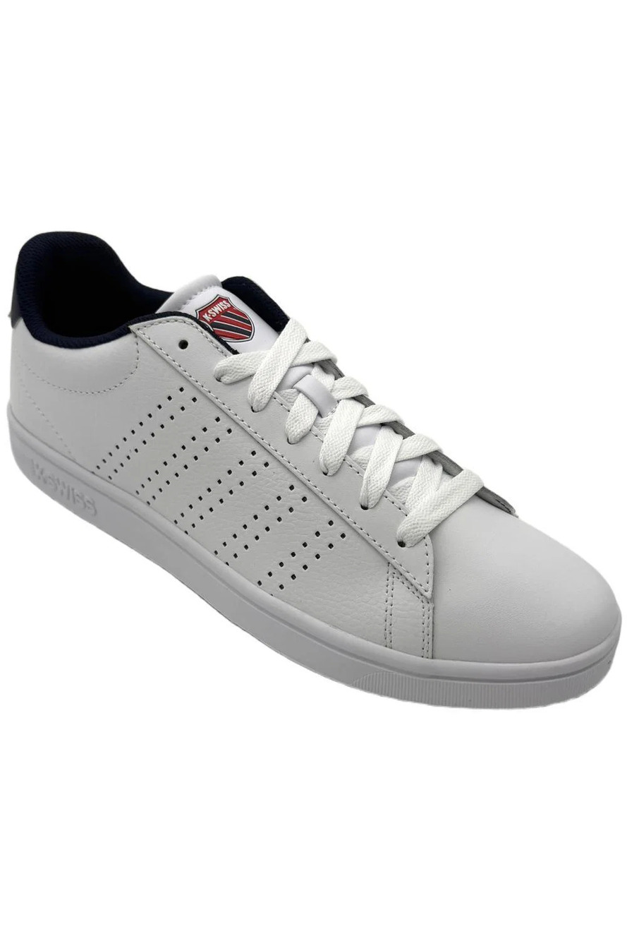 K-Swiss Men's Court Base II Lace-Up Sneakers White/Navy/Red - Medium